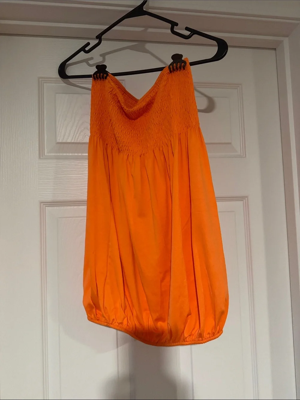 Women’s Orange Smocked Bubble top